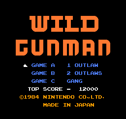 Wild Gunman Title Screen